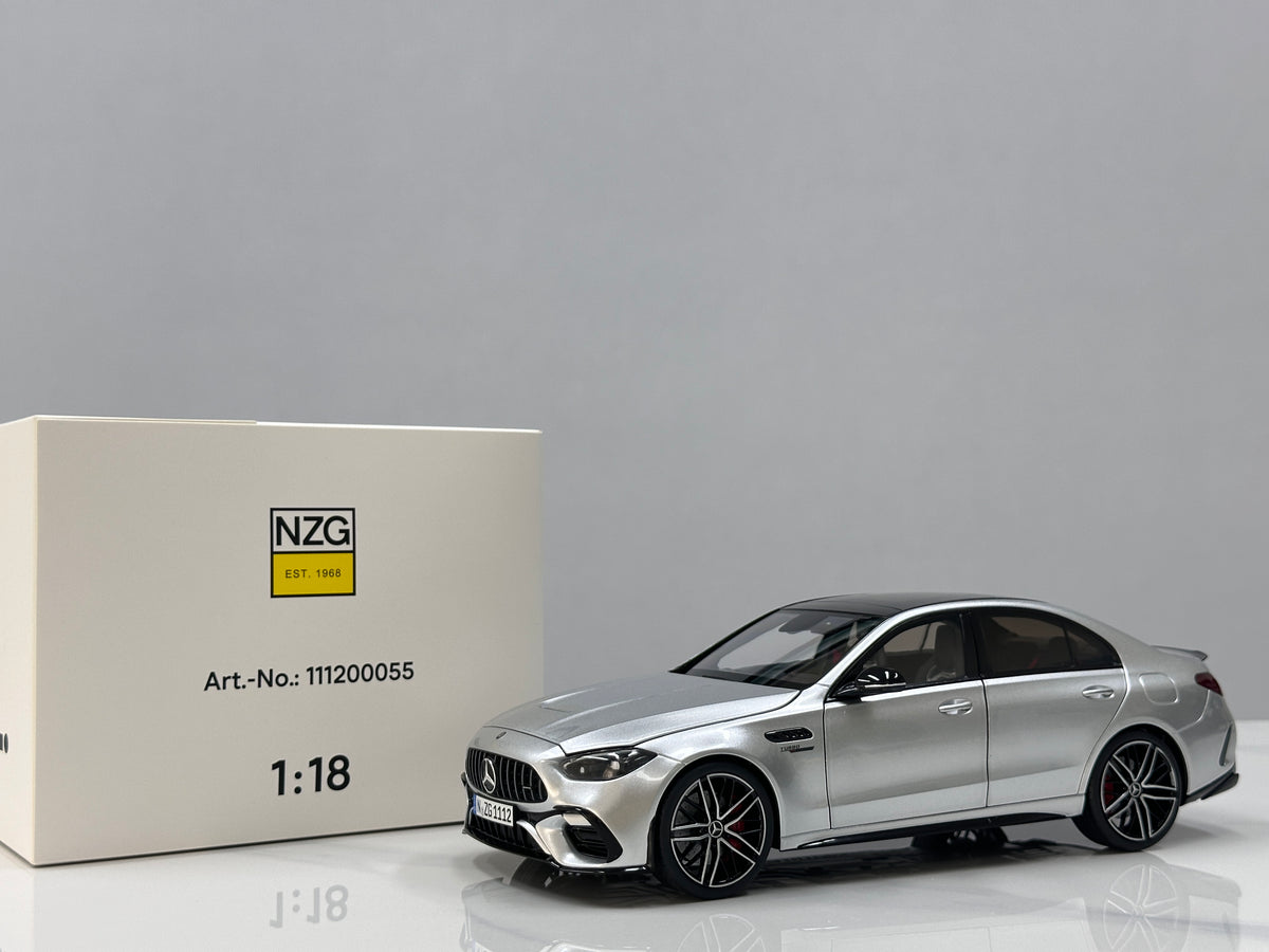 NZG 1/18 Mercedes-AMG C63 S E Performance – Tech Silver (111200055)