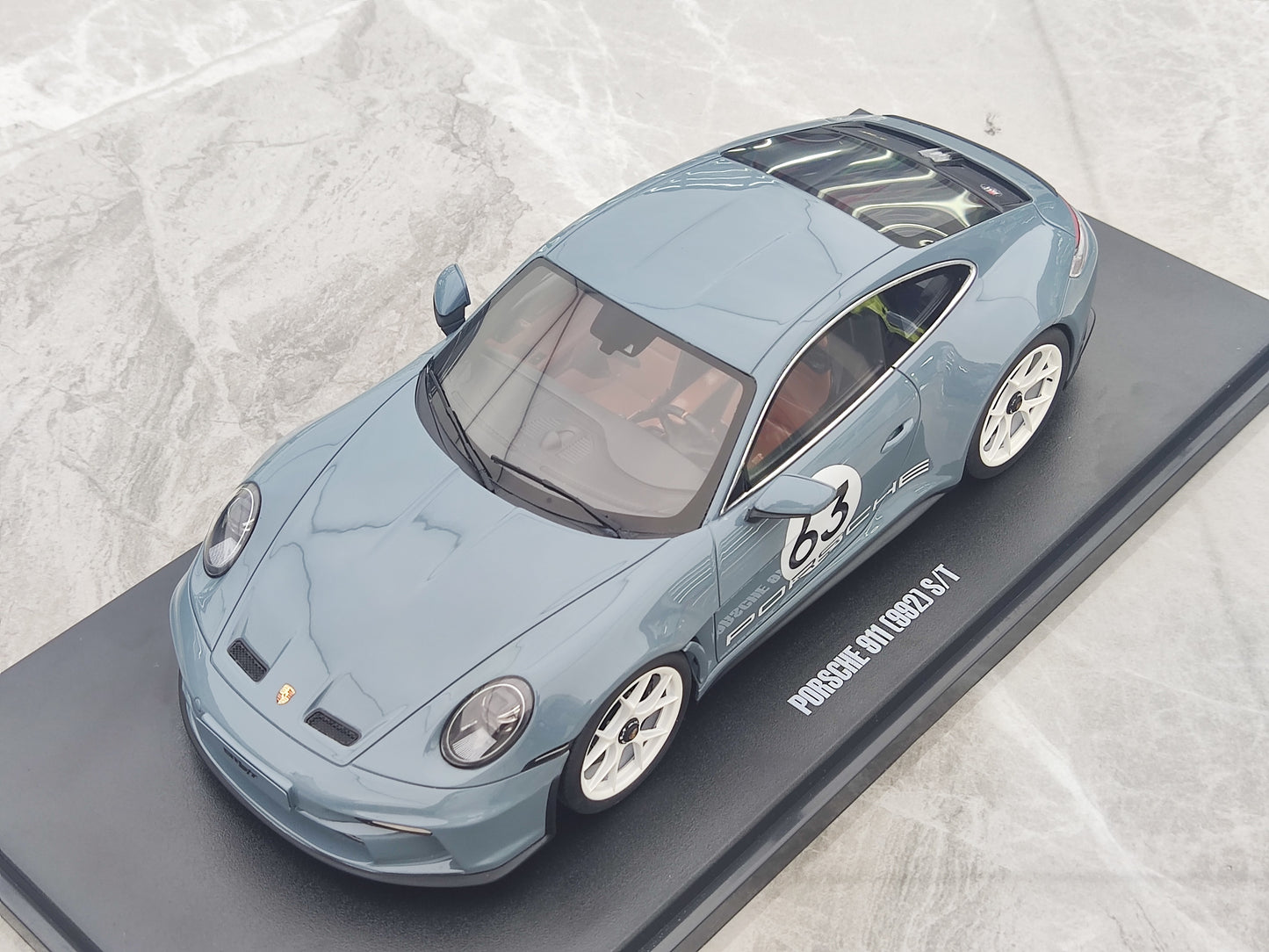 GT Spirit 1/18 Porsche 911 S/T SHORE Metala Blua Simulada Modelaŭto GT491