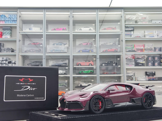 HH Model 1/18 Bugatti Divo, Red All Carbon Fiber HH515