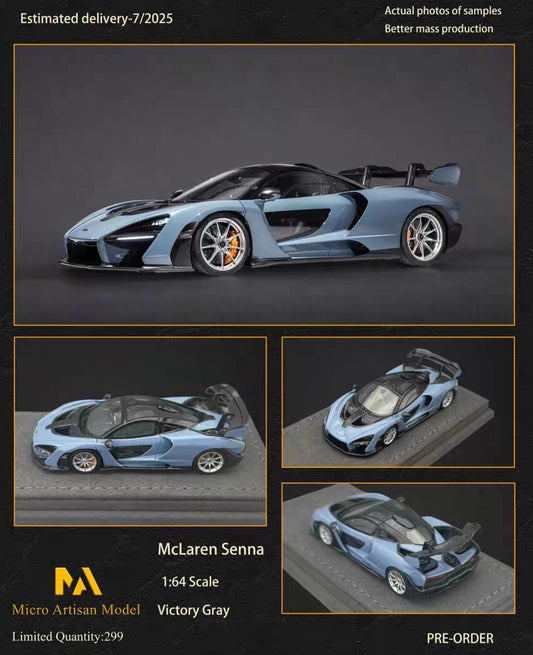 Micro Artisan Model 1/64 McLaren Senna Victory Grey MA001