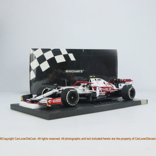 MINICHAMPS 1/18 Alfa Romeo C41 Racing Orlen – 2021 Abu Dhabi GP – Giovinazzi #99 (White & Red Livery) 117212399