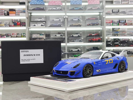 DG 1/18 Ferrari 599 XX EVO #70 Blue Resin Model Car DG202