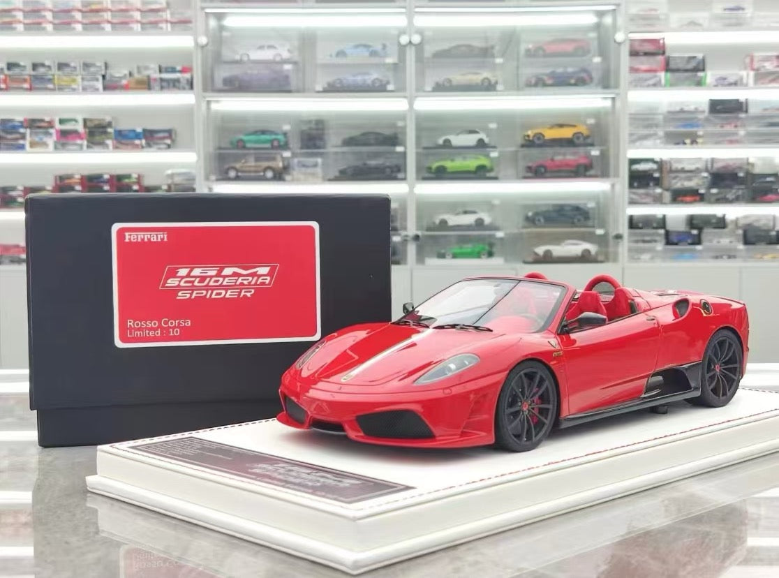 DM 1/18 Ferrari 16M Scuderia Custom Edition (Standard Red, White Base) DMZ005